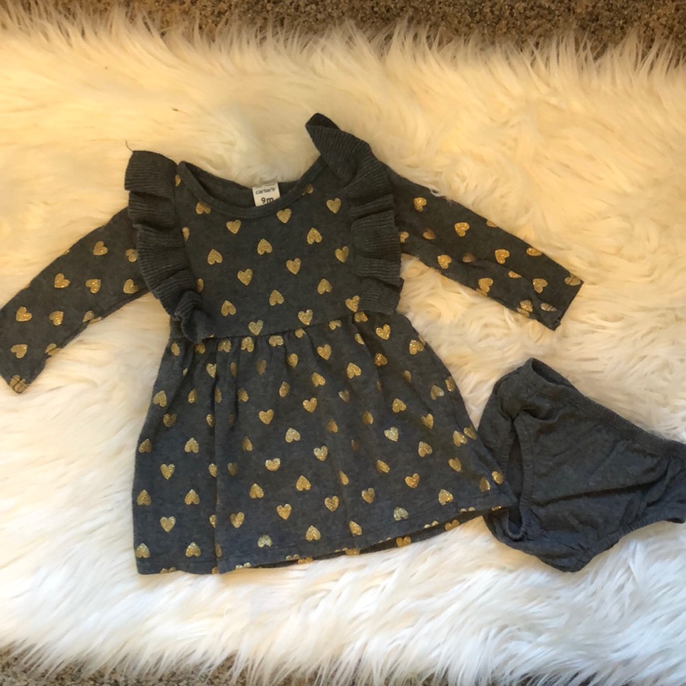Carter’s baby girls 9 months grey sweater dress